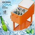 thumbnail image 5 of Ktaxon 80 Qt Rolling Ice Chest Cooler Cart Outdoor Trolley with Storage Shelf, Bottle Opener & Cap Collector for 48 Hour Cold Drinks,Orange, 5 of 6