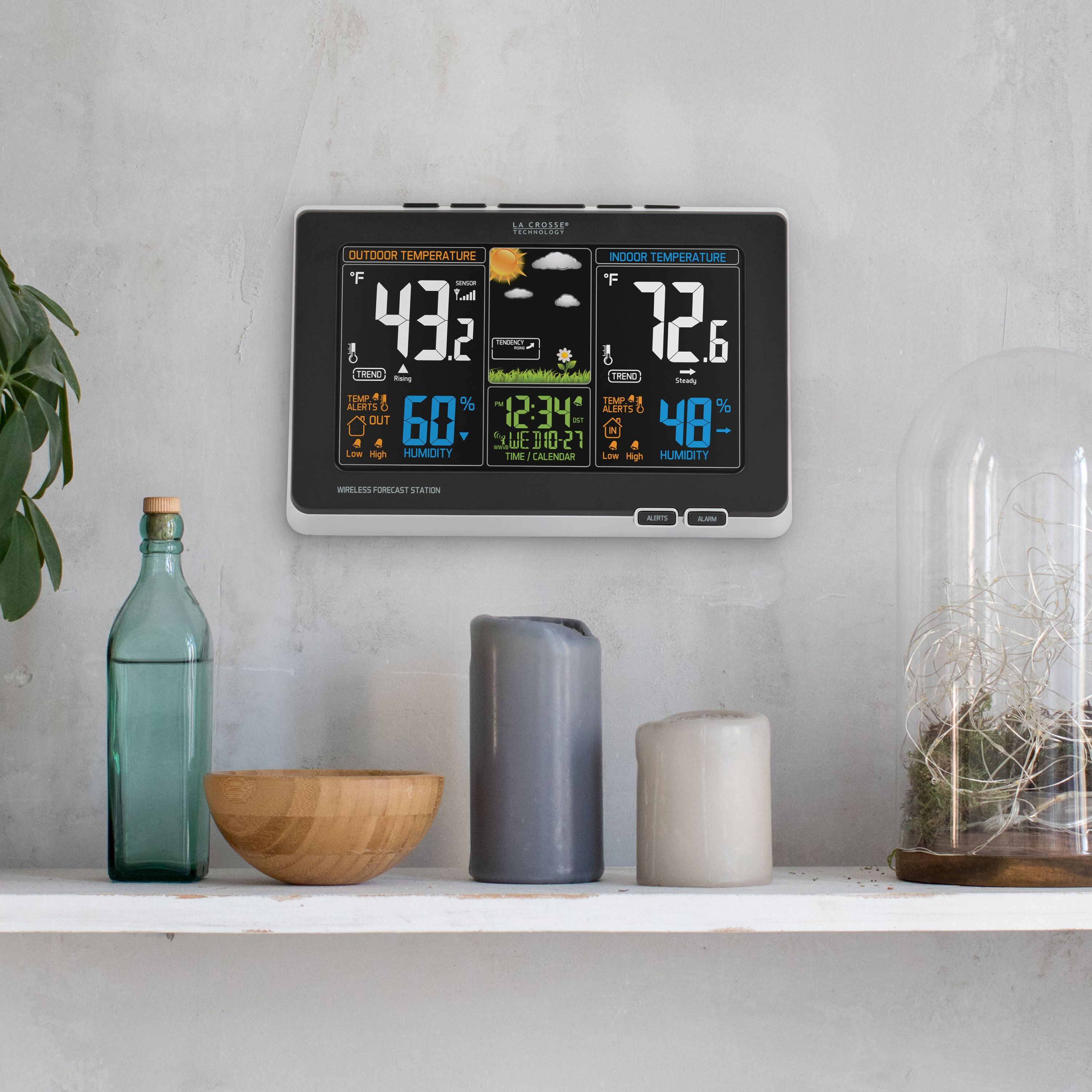 La Crosse Technology Black Digital Color Forecast Station with Alerts, 1 ea., 308-1414B