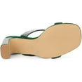 thumbnail image 5 of BLISSFUL STEP Women's Rhinestone Chunky Heel Slides Sandals Green (Size 10), 5 of 5
