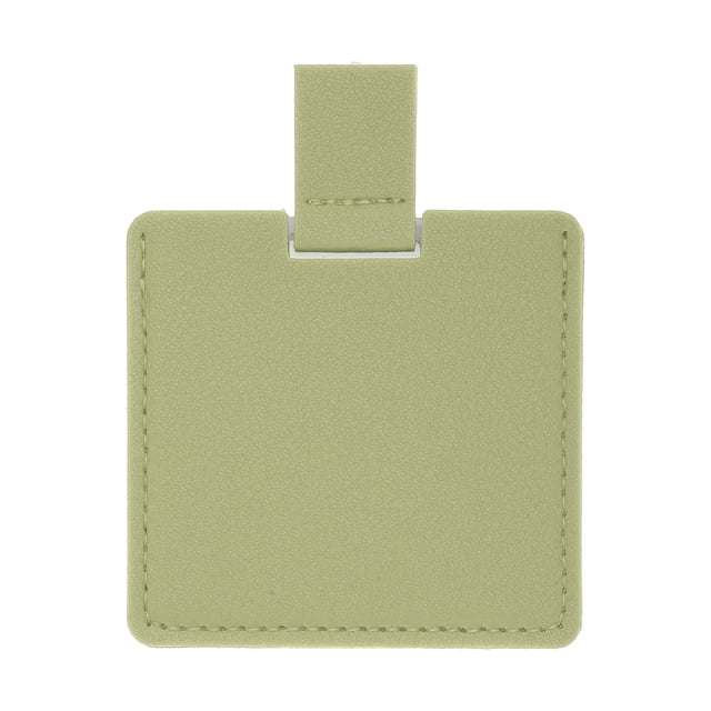 Unique Bargains 1 Pc Espejo de Maquillaje de Forma Cuadrada para Viajes de Negocios Verde Acero Inoxidable
