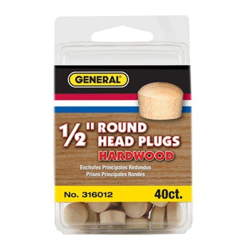 316012 1/2" Round Head Wood Plugs - Birch 40/Pcs