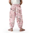 thumbnail image 4 of DISNIMO Butterfly Cherry Blossom Bloomer Harem Pants Girls Baggy Sweatpants Size 8-12 Harem Bloomers Long Pants Loose Trousers for Girls Harem Pants Dance Pants Kids Elastic Waist Pants High Waist, 4 of 7