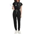 thumbnail image 2 of Stichou Womens Scrubs Set,Soft Stretch Jumpsuit & Jogger with Multi Pocket for Nurse Workwear Black XS, 2 of 4