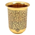 thumbnail image 4 of Indian Art Villa Brass Drinking Tumbler Glass, Embossed Curved, 9.5 oz Capacity (Set of 2), 4 of 5