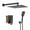 Matte Black, variant on CASAINC 3-Spray Pattern 12 in. Wall Mount Shower System Shower Head and Functional Handheld, Chrome (Valve Included)