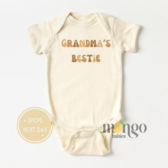 Baby Bodysuit BELLA CANVAS Grandma'S Bestie Baby Onesies Pregnancy Announcement For Grandma Baby Gift For Newborn Clothes Baby Shower Gift For Grandmother Gift