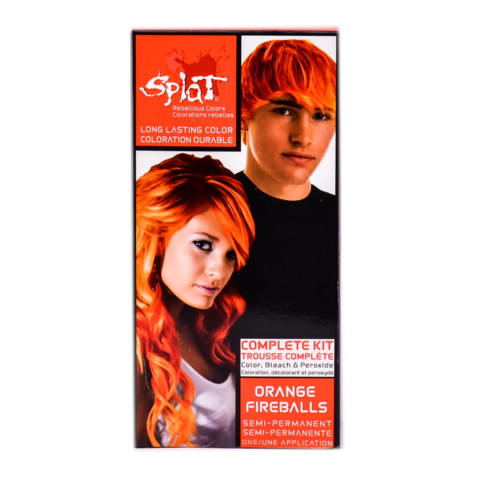 Splat Orange Fireballs Hair Color Kit Semi Permanent Orange Hair
