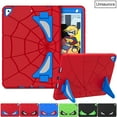 thumbnail image 2 of Pour IPad 10.2 7th 8th 9th 10th Gen Mini 6 Air 2 3 4 5 10.9 Pro 9.7 11 Pouces Étui pour Tablette Enfants Silicone PC Armure Support Housse Funda 02 Rouge Noir IPad Air2 Pro 9.7, 2 of 6