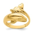 thumbnail image 1 of Solid 14k Yellow Gold Dolphin Ring Band Size 5, 1 of 3