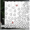 thumbnail image 4 of Ambesonne Black White Shower Curtain, Wedding Heart Shape, 69"Wx84"L, Black White Red, 4 of 5