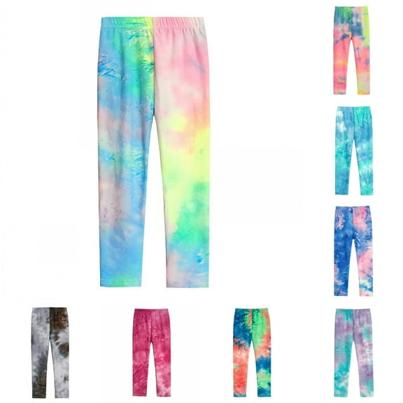 1-11T Girls Casual Tie Dye Leggings, SILVERCELL Little Girl Stretch Pants Tights Autumn Clothes Leggings