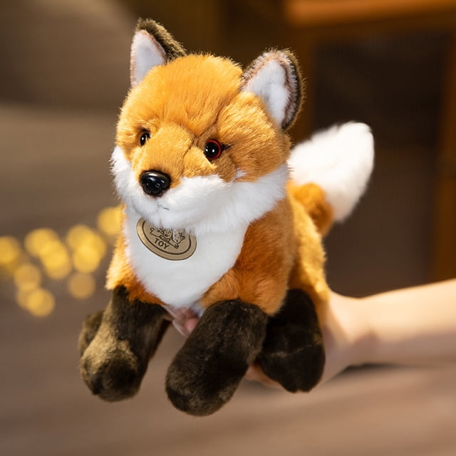 Peluches de zorro de simulación para niños, animales del bosque, zorros realistas, juguetes de decoración del hogar, regalo de cumpleaños, 17 cm, 23 cm, 30cm