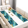 thumbnail image 2 of Blue and Gold Marble Wave Art Pattern Summer Placemats Table Placemats Set Of 6-Linen Kitchen Washable Placemats Table Mats 11.8"x17.7" Non-Slip Heat Resistant, 2 of 5
