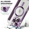 thumbnail image 6 of for iPhone 13 Wallet Case with RFID Blocking Credit Card Holder,Compatible with MagSafe,PU Leather Flip Kickstand Shockproof Cover Women Men for iPhone 13 Phone case,Purple, 6 of 8