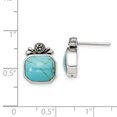 thumbnail image 2 of 925 Sterling Silver Vintage Turquoise Earrings Drop Dangle, 2 of 6
