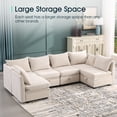 thumbnail image 5 of JONPONY Armless Chair, Side position Modular Sectional Sofa Couch Accent, Beige, 5 of 15
