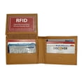 thumbnail image 5 of RFID Blocking Men's Genuine Cowhide Leather Premium Bifold Wallet Flap Top ID Card Holder, 5 of 11