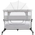 Nordmiex Baby 3 in 1 Adjustable Bedside Sleeper Bed for Infant Baby with Breathable Net