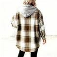 thumbnail image 4 of FDGIU Women's Flannel Shacket - Fleece Lined Hooded Jacket, Casual Long Sleeve Loose Fit Plaid Outerwear for Fall Winter Fashion, 4 of 6
