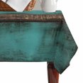 thumbnail image 4 of Vintage Teal Stripe Table Cloth Waterproof Tablecloths, Farmhouse Shabby Turquoise Tablecloth Dining Table Cover for Kitchen Party Tabletop Outdoor, Rectangle Tablecloth 60x84 Inch, 4 of 9