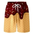thumbnail image 4 of MNCEKFOD Toddlers Boys Shorts for Kids Ice Cream Printed Elastic Drawstring Waist Shorts Breathable Beachwear Relaxed Fit Short Pants Brown 14-16 Years, 4 of 4