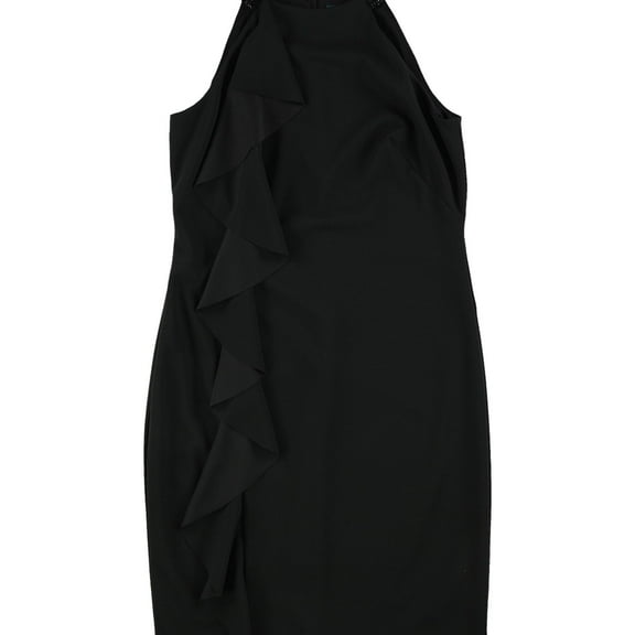 Ralph Lauren Womens Beaded Sheath Dress, Black, 8