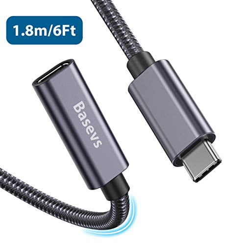 1 USB C Male to Female Extension Cord C Cable Extender USB 3 2pcs 1 Meter Type Mobile Phone Accessories Black
