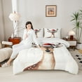 thumbnail image 4 of Castle Fairy Animal Deer 3-Piece Full Size Comforter Sets for Kids,Happy New Year Bedding Comforter Set,Festival Xmas Lightweight Bedding Sets,Luxury Bedroom Decor, 4 of 8