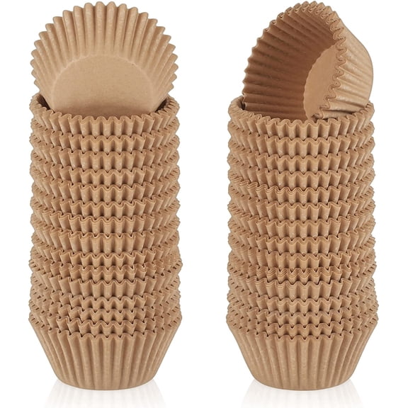 300 Count Mini Cupcake Liners Natural Muffin Liners Greaseproof No Smell Small Cupcake Wrappers Baking Cups