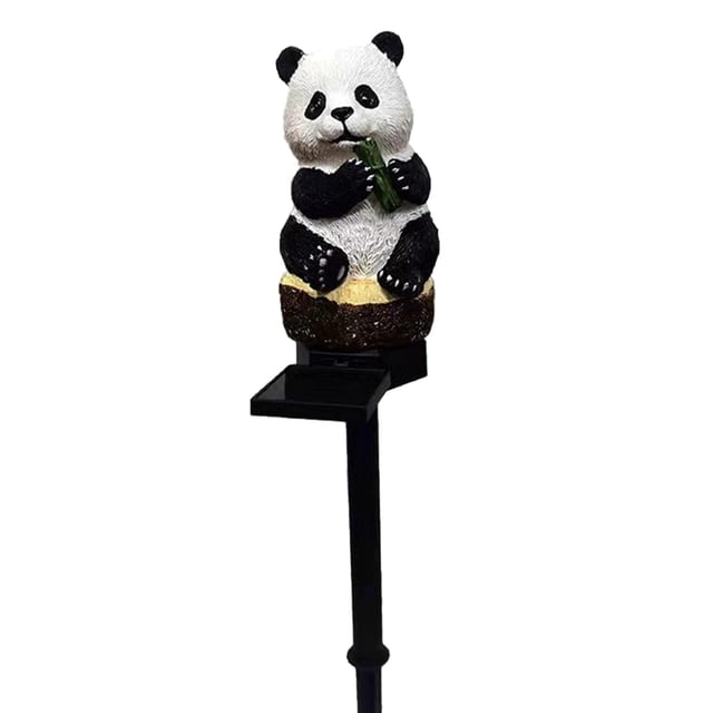 Injueey Lámpara de panda, decoración de iluminación de paisaje de suelo Solar, decoración de enchufe inteligente, patio de paisaje de detección Iluminación y accesorios Injueey HA073512-00