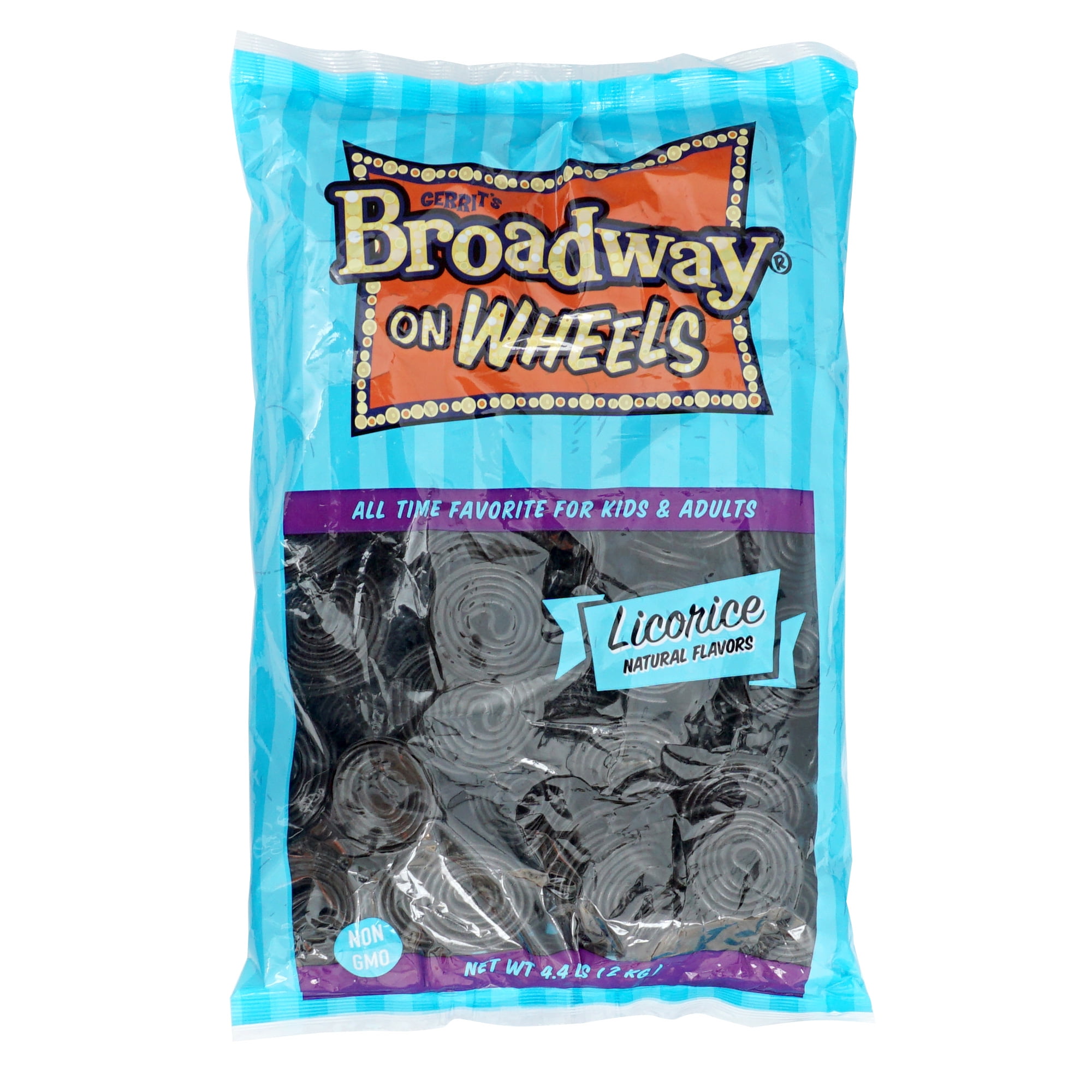 Broadway Black Licorice Wheels Candy, 4.4 Pound Bulk Bag, Licorice Wheels Candy