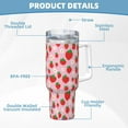 thumbnail image 5 of Goofa Hand Drawn Strawberry Print 40oz Ice Bully With Handle And Straw Stainless Steel Vacuum Insulated Cup And 2 In 1 Straw Lid, 5 of 8
