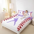 thumbnail image 3 of Erosebridal Baseball Games Sport Full Size Sheets,Ball Gamer Silhouette Bed Sheets For Kids Boys 4 Pieces, 3 of 6