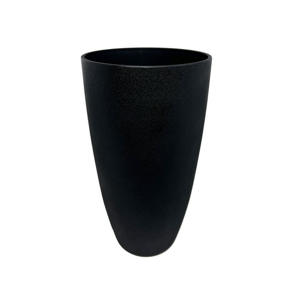 Acerra Curved Vase Planter, 11.5" x 20"H, Black