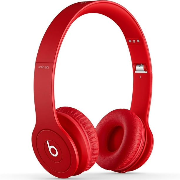 strøm bjælke damper Restored Beats by Dr. Dre Solo HD Drenched in Red Wired On Ear Headphones  MH9G2AM/A (Refurbished) - Walmart.com