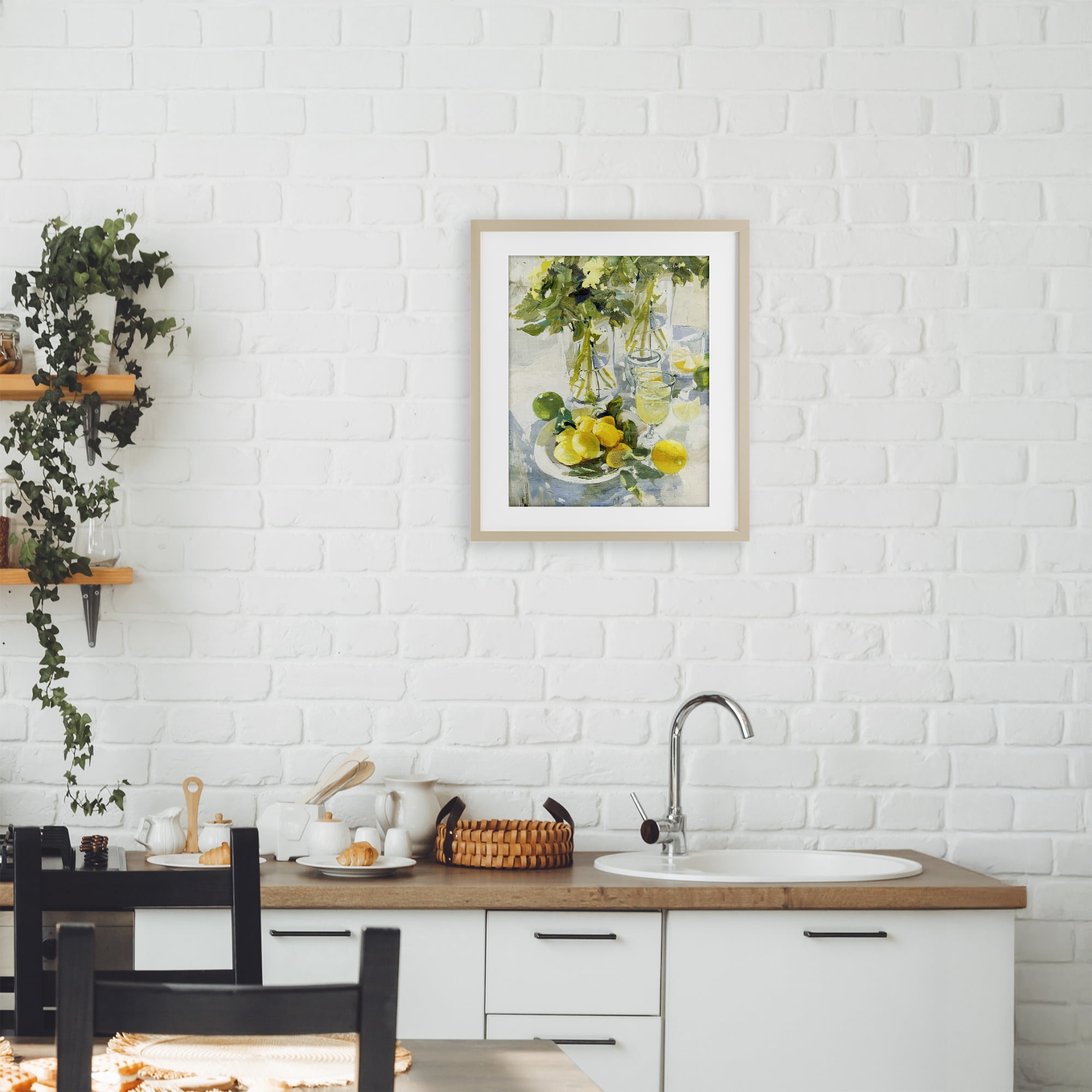 Stupell Industries Fresh Kitchen Lemons Spread Birch Framed Print Under Glass, design by Annabelle Hall