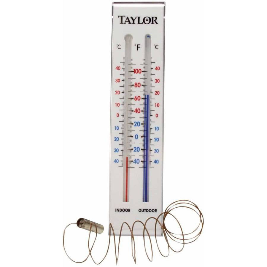 Taylor Indoor Outdoor Thermometer Set in a Plastic Case, 8"