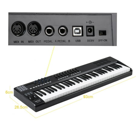 Worlde Panda61 Clavier Controleur Midi Portable Usb A 61 Touches 8 Pads Declencheurs Retro Eclaires Colores Rvb Avec Cable Usb Walmart Canada