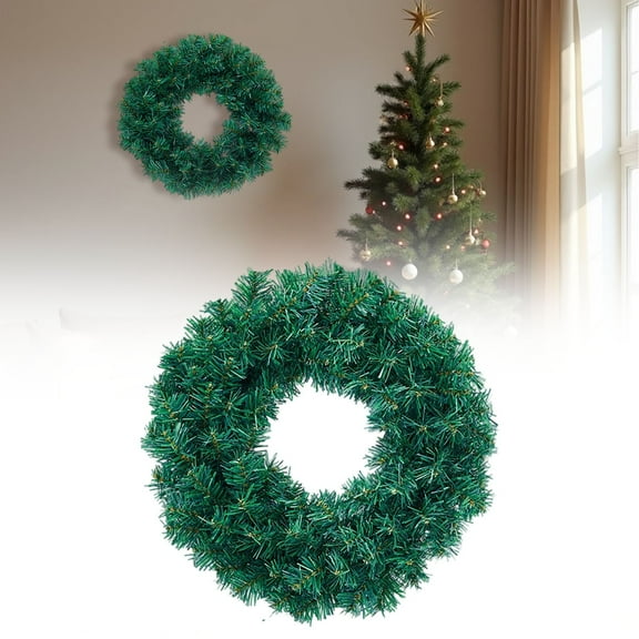 1Pc Artificial Spruce Christmas Wreath for Front Door,Christmas Green Artificial Wreath DIY Faux Plain Wreath Green Farmhouse Cabinet Wreath Indoor Outdoor Wall Christmas Party Decoration,30cm,11.81"
