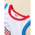 thumbnail image 6 of Suealasg Kids Baby Boys 4th of July Clothes 2Pcs Toddler Boys Summer Independence Day Outfits Eagle Print Tank Top with Elastic Waist Plaid Shorts, 6 of 9