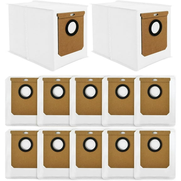 12 Pack Replacement Dust Bags Fit for Eufy L50 SES L60 SES Robot Vacuum with Self-Empty Station, 3-Layer L50 L60 Bags Compatible with Haier H9 , Conga Home 10000, 8090 Ultra, 9090 AI