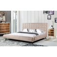 thumbnail image 4 of Brassex Evonny King Platform Bed for Bedroom with Grid-Tufted Headboard, No Box Spring Required, Beige, 4 of 6