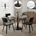 thumbnail image 2 of LeisureMod Round Dining Table Modern 24" Glass Tabletop with Black Steel Pedestal Base for Kitchen and Living Room Bristol Series, 2 of 9