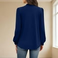 thumbnail image 5 of WMTBSRSW Womens Smock Neck Long Sleeve Tops Fall Dressy Casual Front Pleated Blouses Business Work Shirts Fashion Clothes Trendy Outfits Navy Medium, 5 of 5