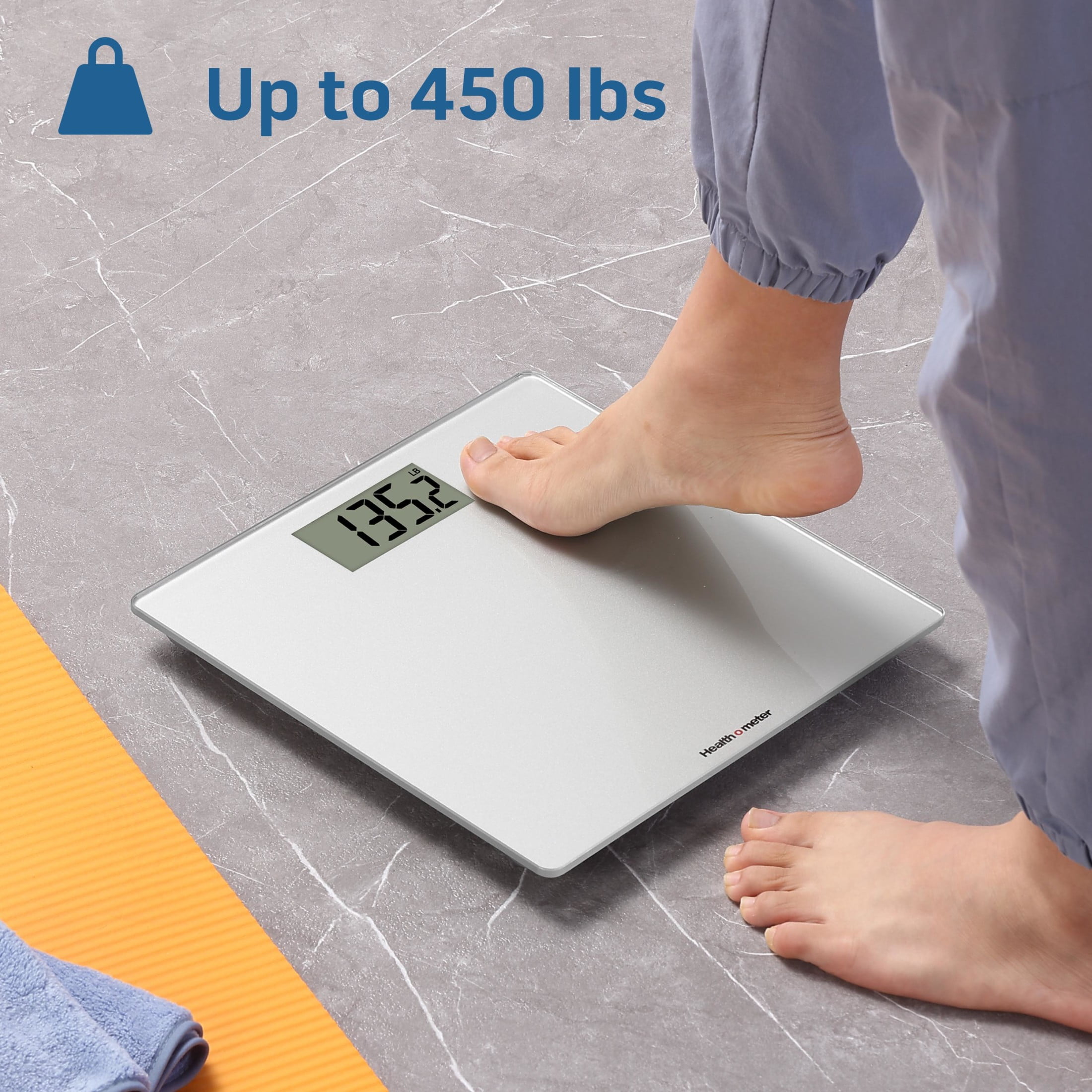 Health o meter Compact Glass Scale, 450 lb Capacity, Accurate Weight, LCD Display