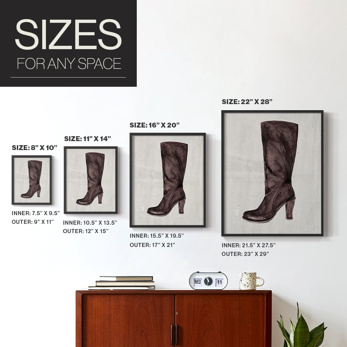 The Shoe Fits III V1 Framed Print in Black Solid Wood Framed Print No Nail Hanging
