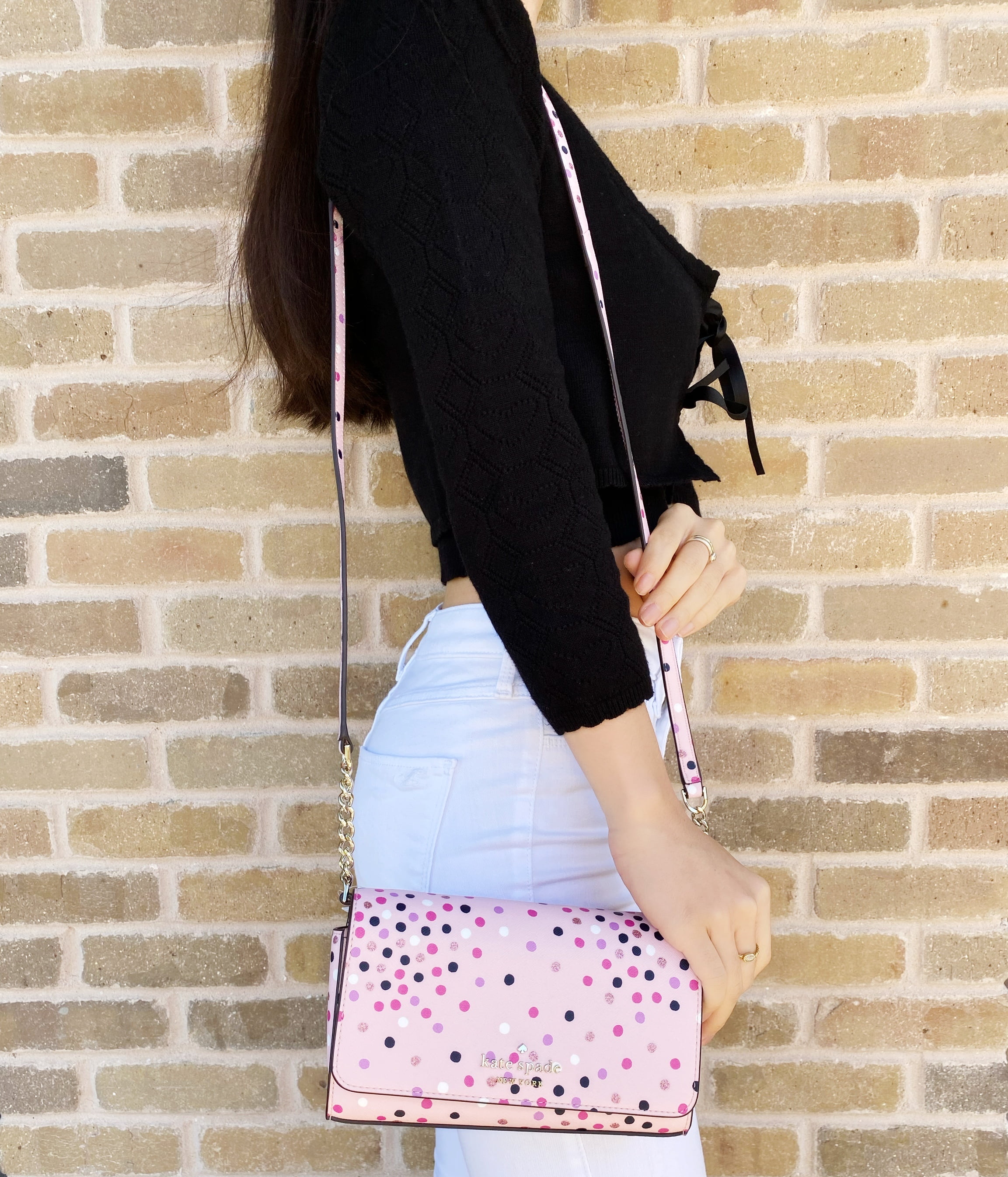 Kate spade pink sparkle crossbody sale