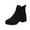 Black, variant on Lovskoo 2024 Dressy Ankle Boots for Women Faux Suede Pointed Toe Fall Winter Solid Color Chunky Stacked Heel Middle Heel Short Booties Black