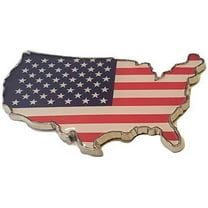 Muzzys AMERICAN FLAG IN SHAPE OF THE UNITED STATES Emblem Decal USA US METAL Badge Universal Stick On FITS Silverado Suburban Tahoe GMC Sierra F150 Patriotic Support Our Troops Never Forget 9/11