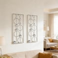 thumbnail image 4 of 2 Pcs. Abstract Metal Art for Wall Decor Living Room Bedroom Bathroom Office Metal Bling Modern Geometric Hanging Vertical Small Iron Sculpture Plaque Pack -Silver 16.5in, 4 of 7